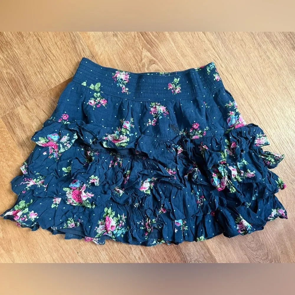 Abercrombie & Fitch Floral Ruffle Skirt Mini Skirt Womens size XS